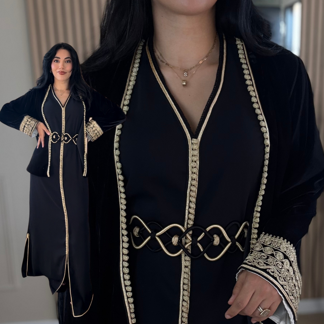 Ensemble Layali – Élégance andalouse en deux pièces (robe + veste)
