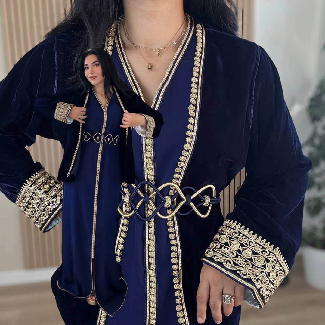Ensemble Layali – Élégance andalouse en deux pièces (robe + veste)