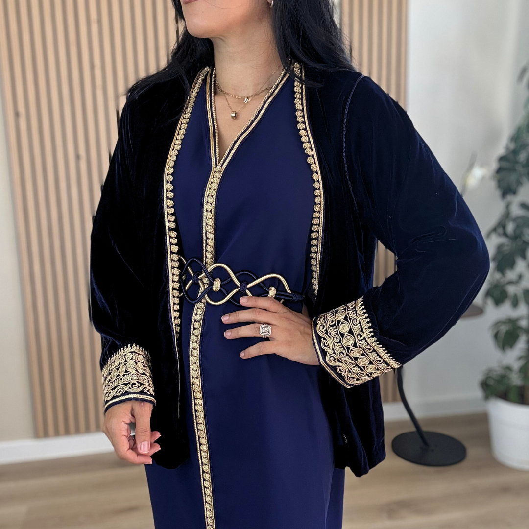 Ensemble Layali – Élégance andalouse en deux pièces (robe + veste)