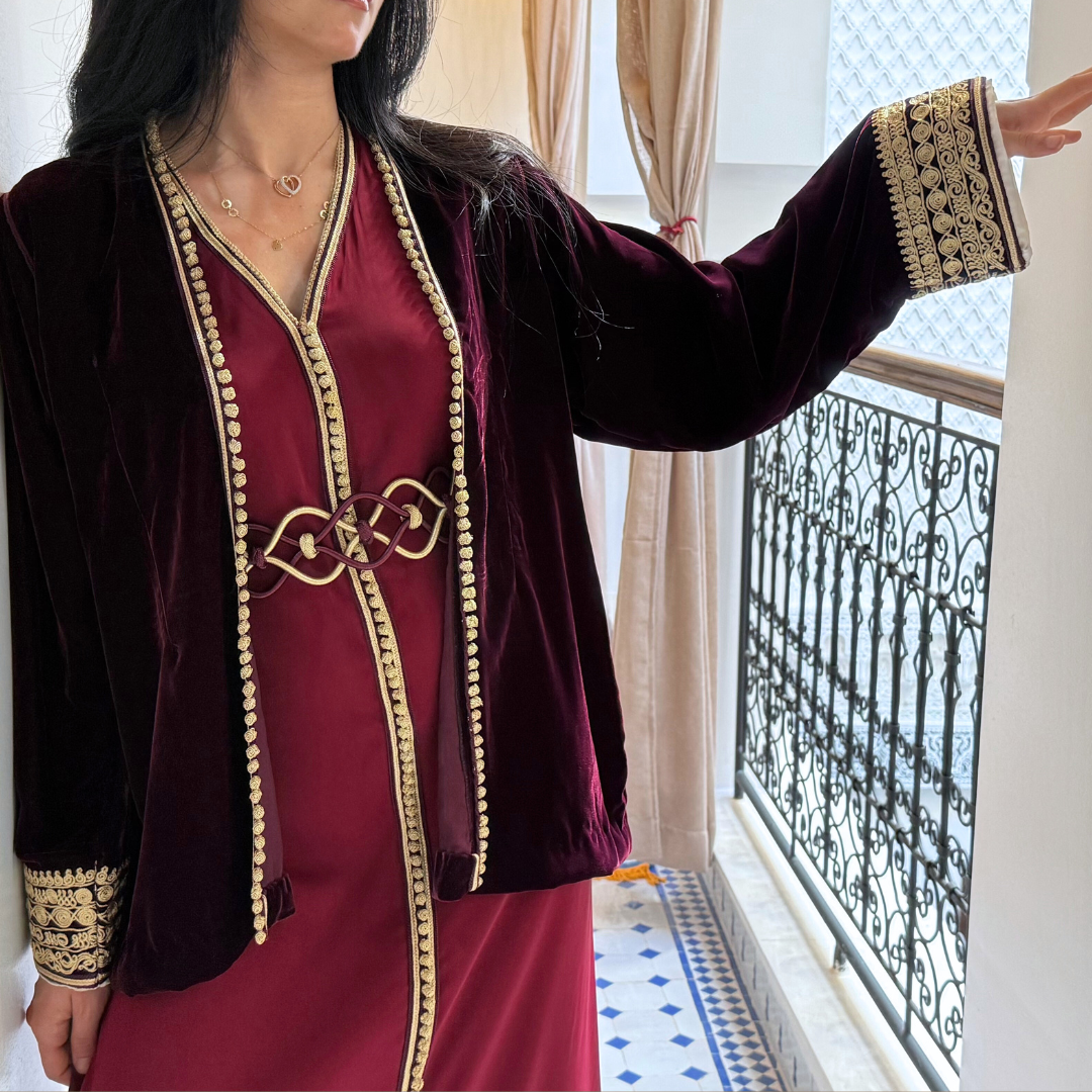 Ensemble Layali – Élégance andalouse en deux pièces (robe + veste)
