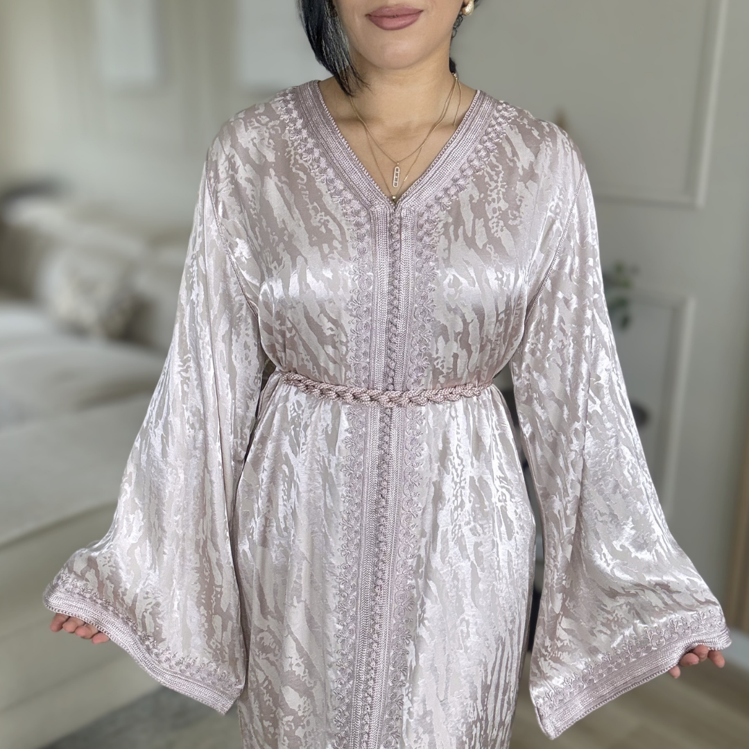 Caftan Kamkha – Zwa9 Lmaalam - Parme poudré