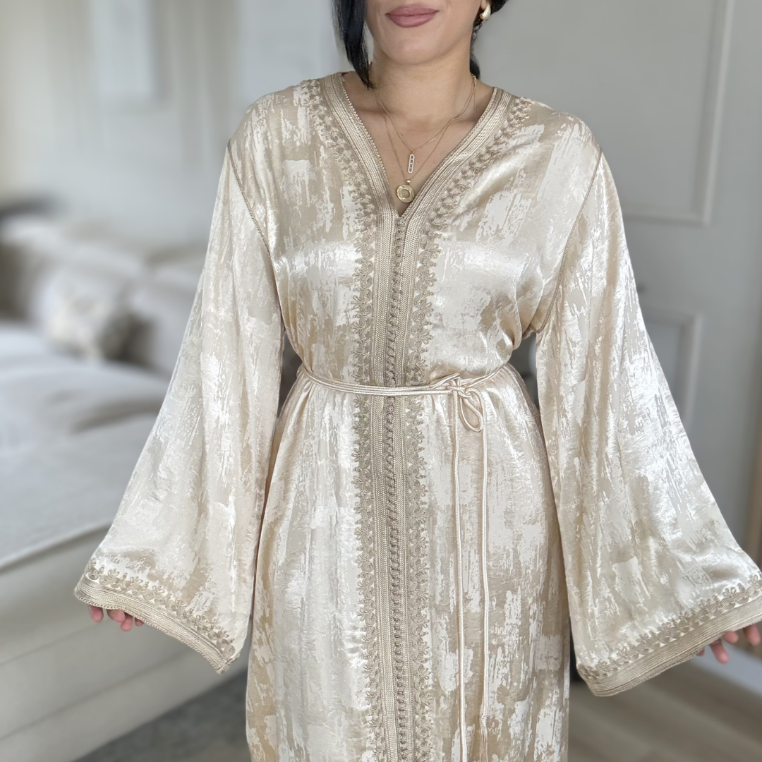 Caftan Kamkha – Zwa9 Lmaalam - Beige Saumon