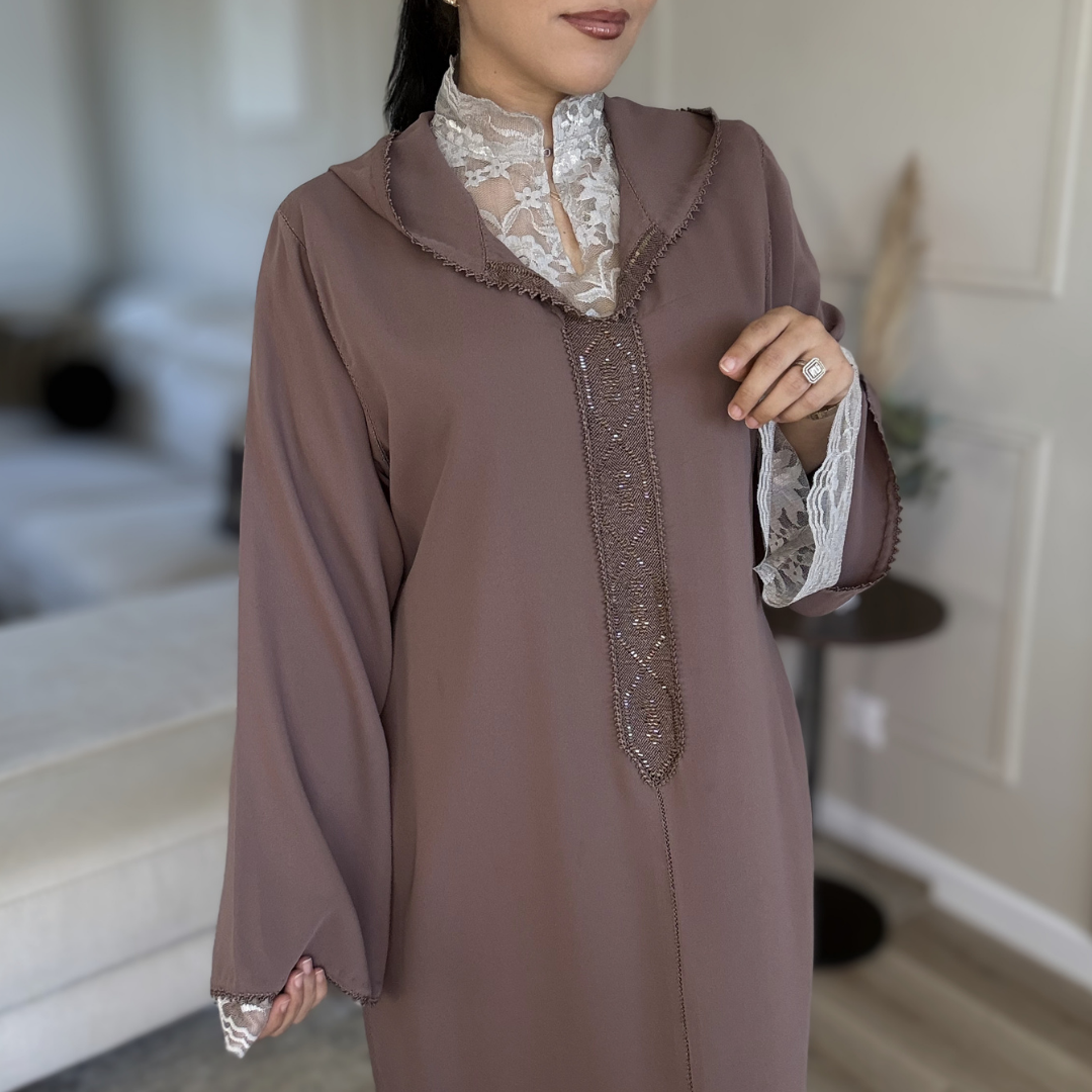 Jellaba 2 pièces Couture Randa – Élégance Intemporelle