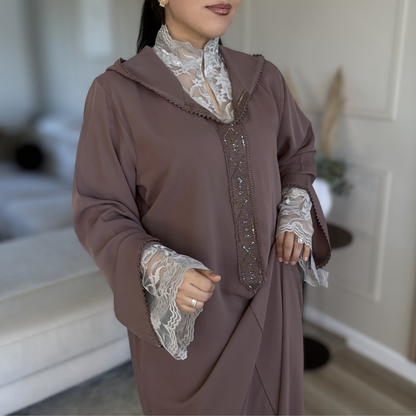 Jellaba 2 pièces Couture Randa – Élégance Intemporelle