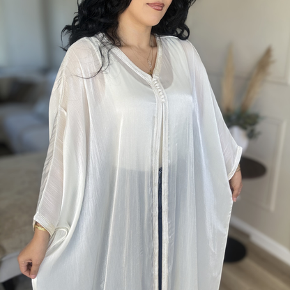 Cape Marocaine Fluide en Organza – Élégance Moderne - version longue