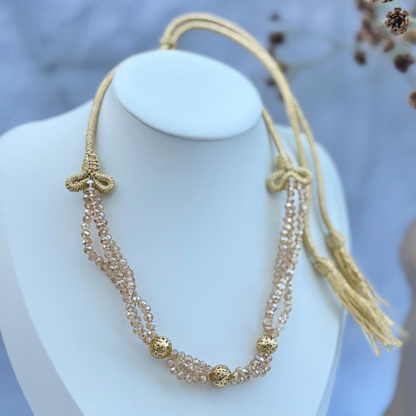 Collier artisanal perlé & doré – 3 coloris disponibles