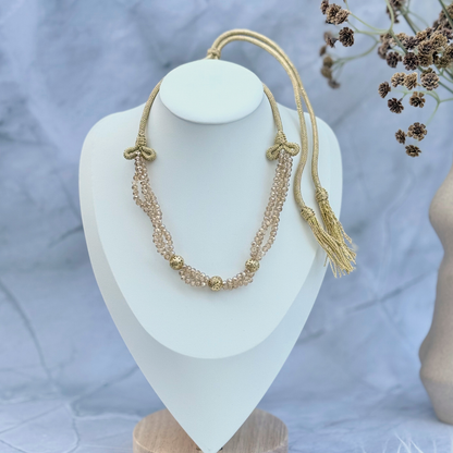 Collier artisanal perlé & doré – 3 coloris disponibles