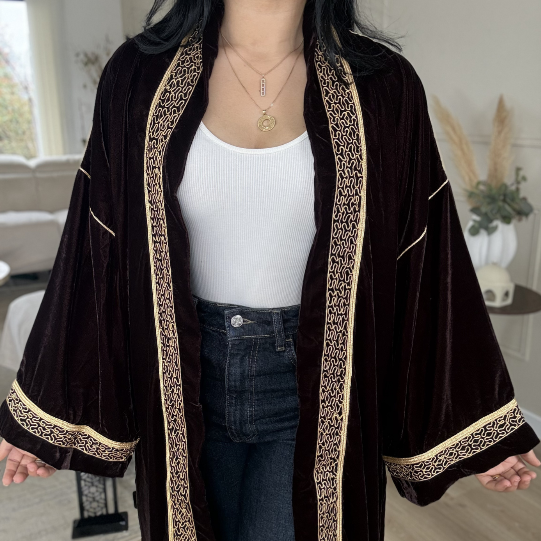 Kimono Signature en Velours – Skaali & Swa9 Lma3alam