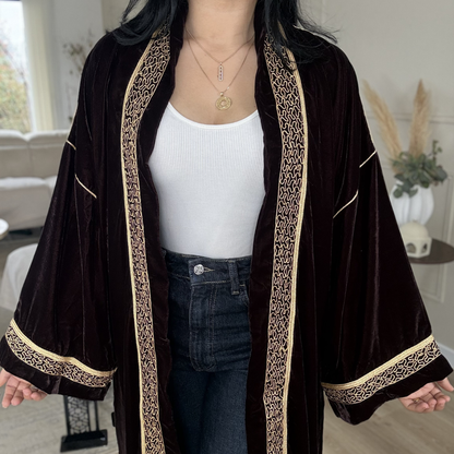 Kimono Signature en Velours – Skaali & Swa9 Lma3alam