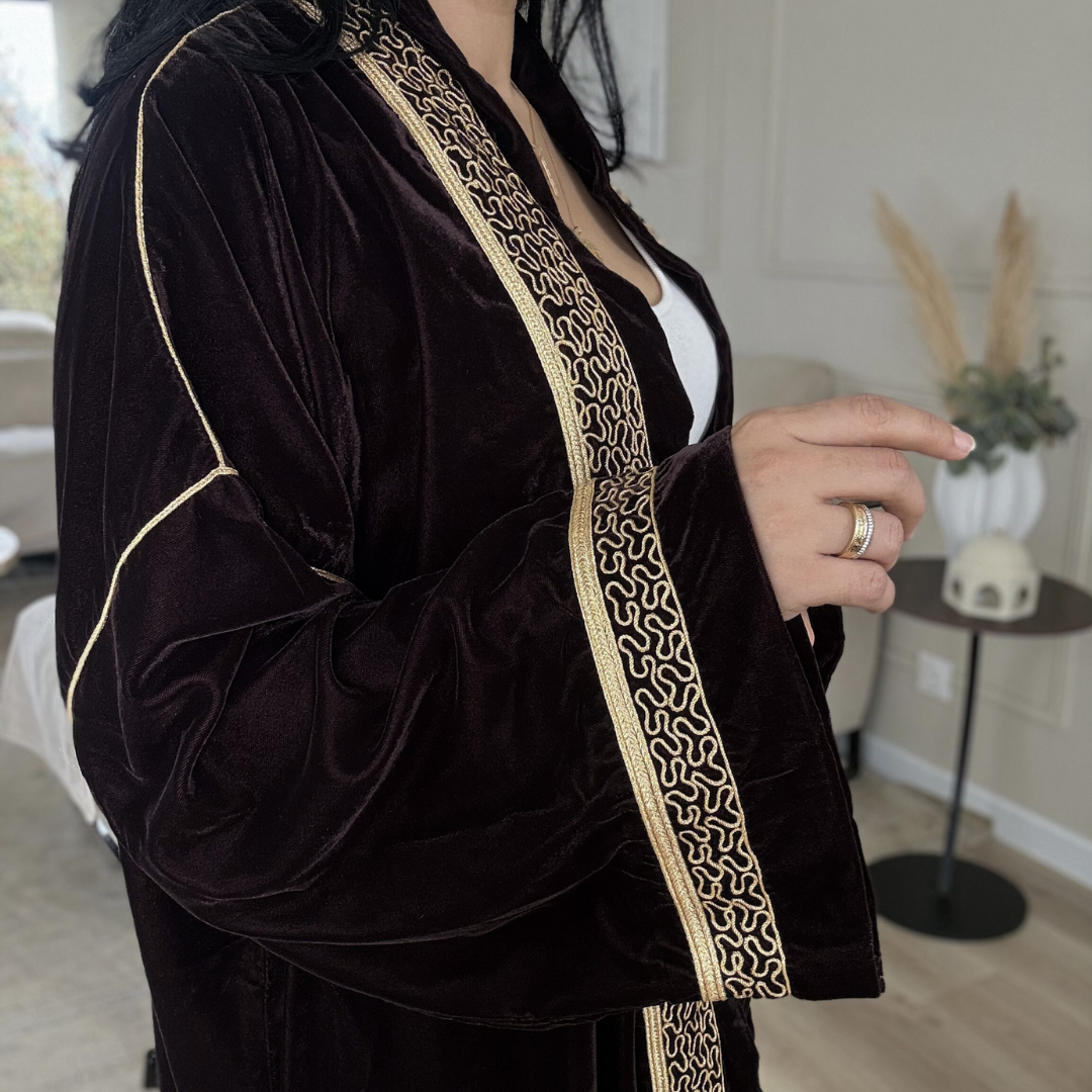 Kimono Signature en Velours – Skaali & Swa9 Lma3alam