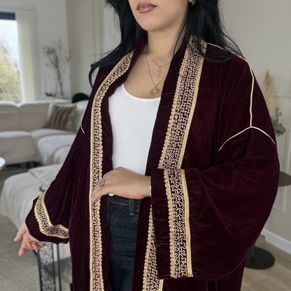 Kimono Signature en Velours – Skaali & Swa9 Lma3alam