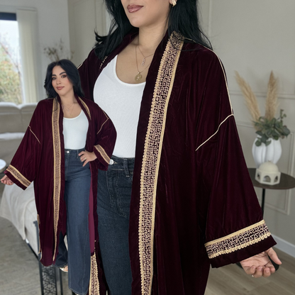 Kimono Signature en Velours – Skaali & Swa9 Lma3alam