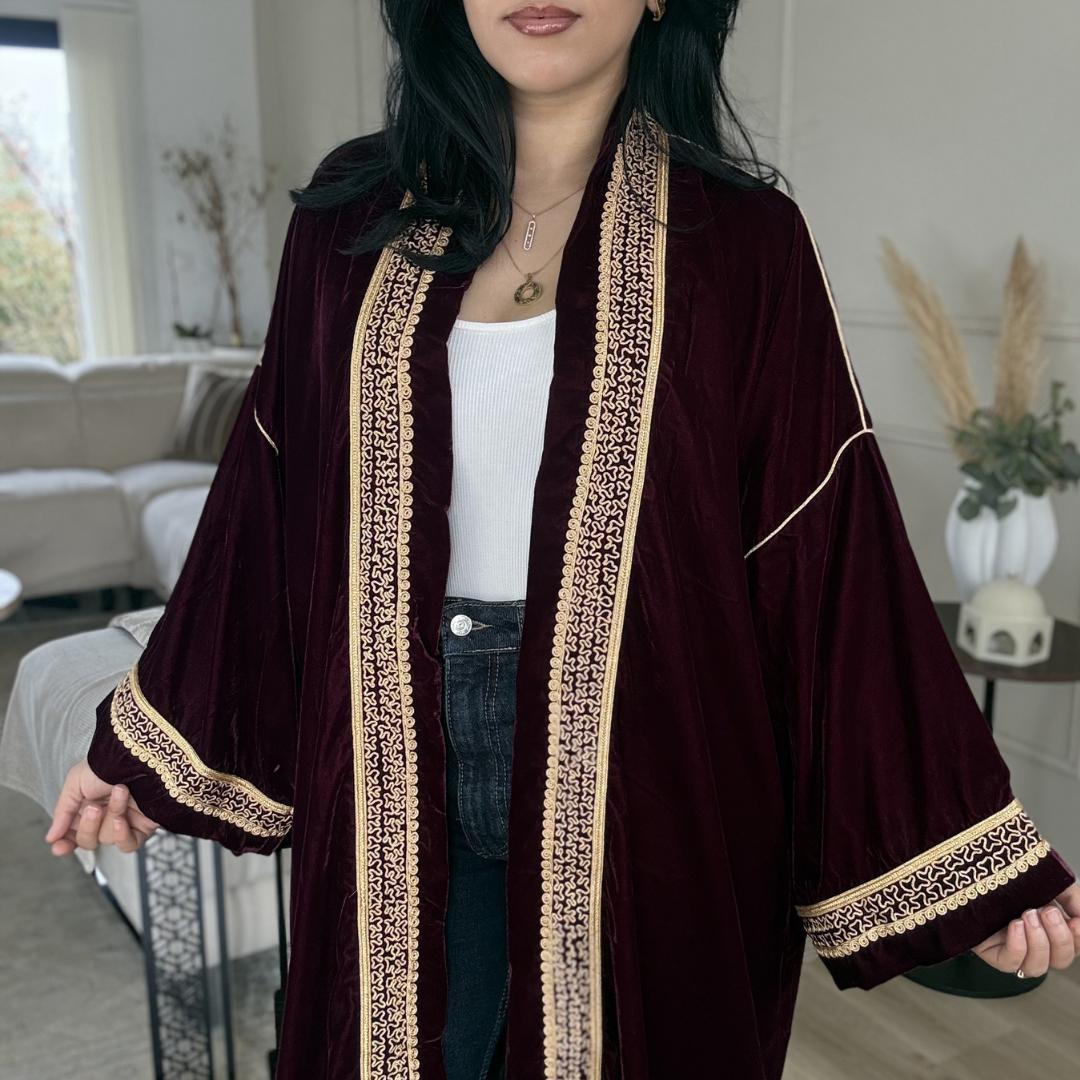 Kimono Signature en Velours – Skaali & Swa9 Lma3alam