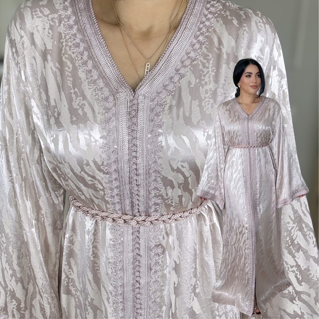 Caftan Kamkha – Zwa9 Lmaalam - Parme poudré