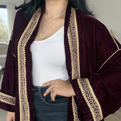 Kimono Signature en Velours – Skaali & Swa9 Lma3alam