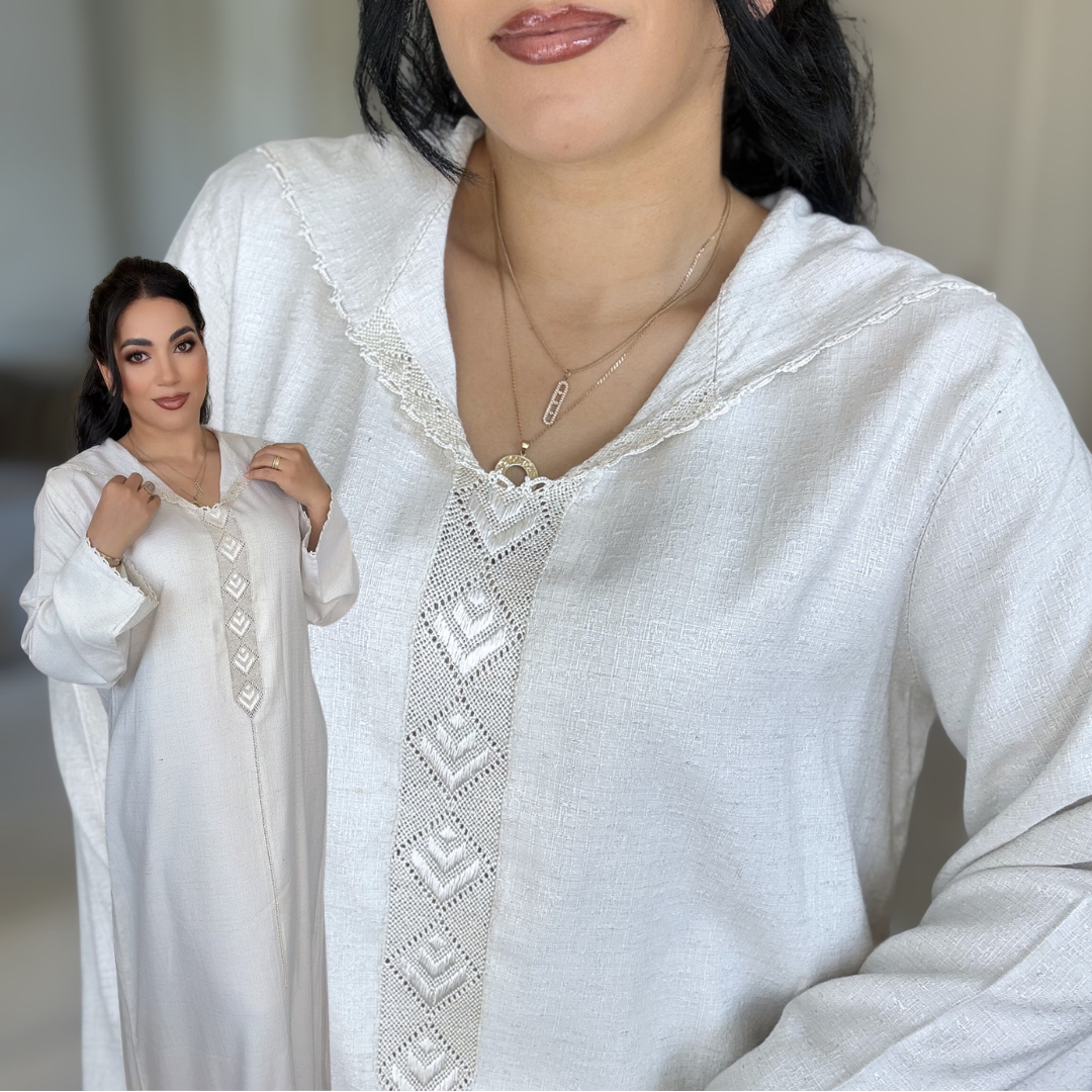 Jellaba Douceur du Maroc –  Lin & 100% Couture Main