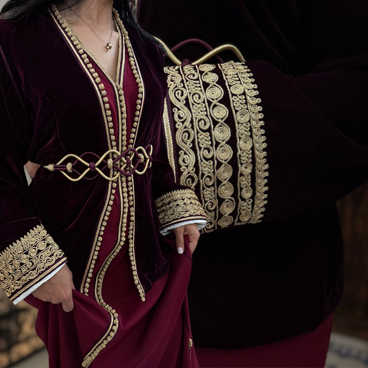 Ensemble Layali – Élégance andalouse en deux pièces (robe + veste)