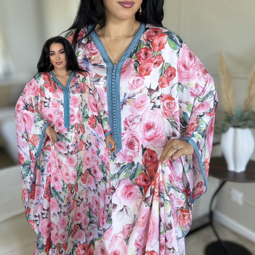 Gandoura Papillon Fleurie – Élégance & Confort