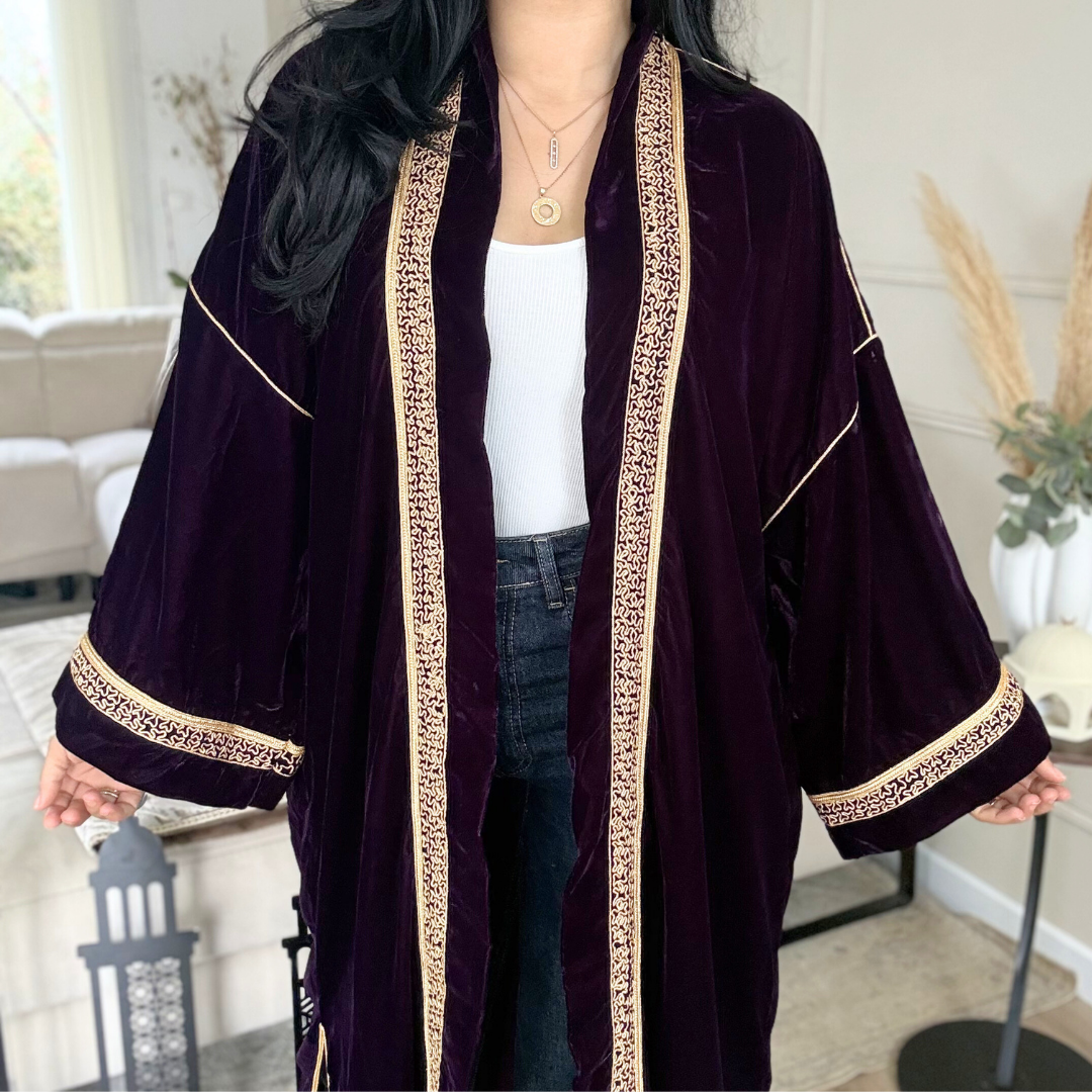 Kimono Signature en Velours – Skaali & Swa9 Lma3alam