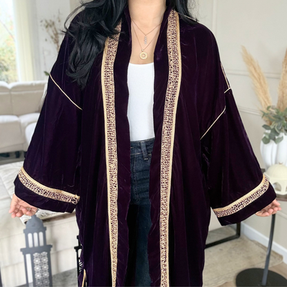 Kimono Signature en Velours – Skaali & Swa9 Lma3alam