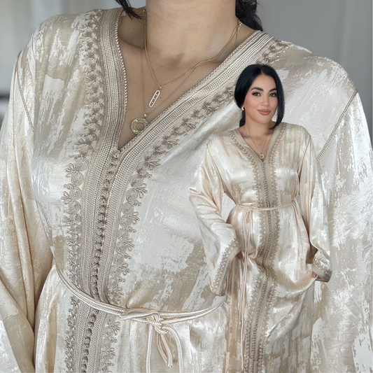Caftan Kamkha – Zwa9 Lmaalam - Beige Saumon