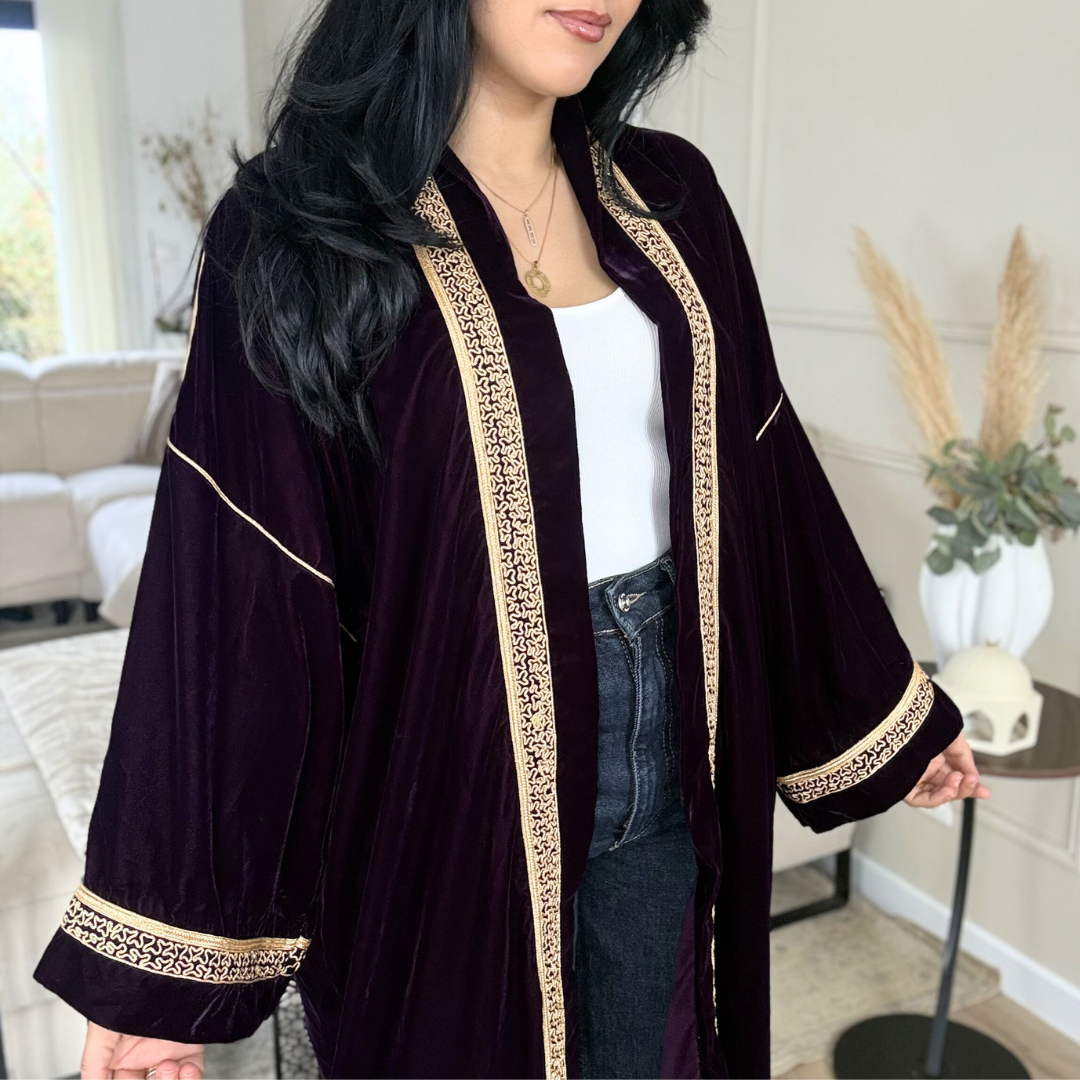 Kimono Signature en Velours – Skaali & Swa9 Lma3alam