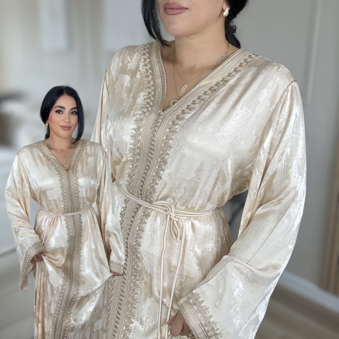 Caftan Kamkha – Zwa9 Lmaalam - Beige Saumon