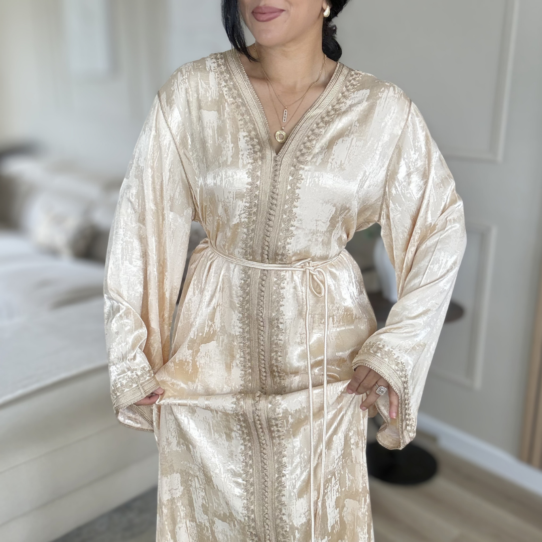Caftan Kamkha – Zwa9 Lmaalam - Beige Saumon