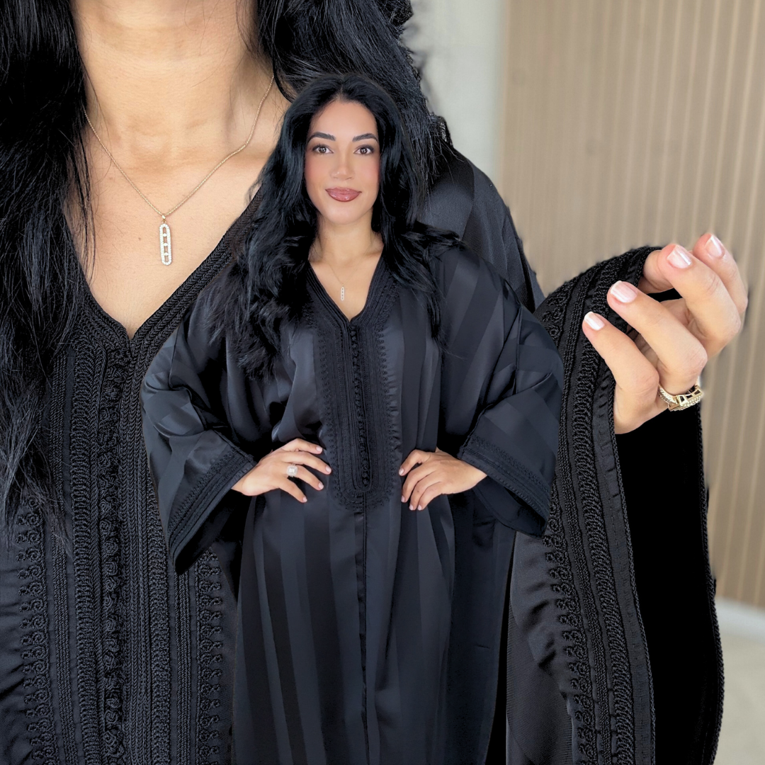 Gandoura Mekhzaniya Jawhara – Black Edition 🖤