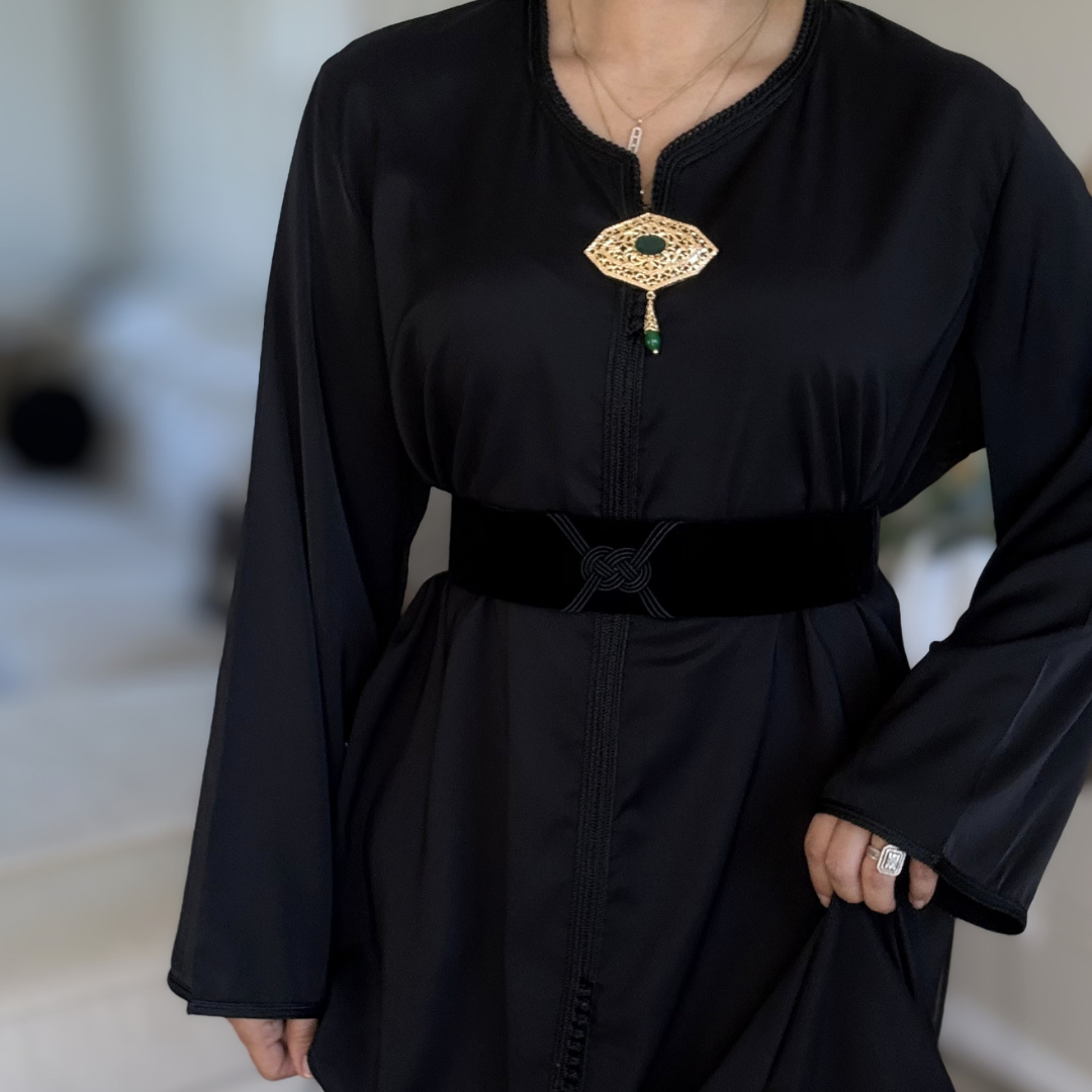 Ceinture / Mdamma artisanale en velours Black édition