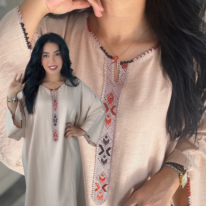 Gandoura Randa Signature – Élégance Beldi en Tissu Linéa