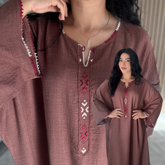 Gandoura Randa Signature – Élégance Beldi en Tissu Linéa