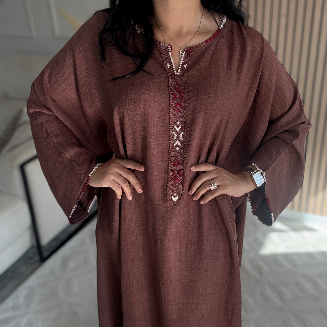 Gandoura Randa Signature – Élégance Beldi en Tissu Linéa