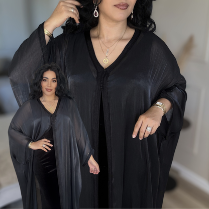 Cape Marocaine Fluide en Organza – Élégance Moderne - version longue