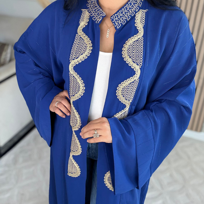 Kimono Swa9 Lmaalam – Élégance dorée en Crêpe