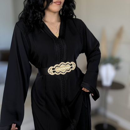 Ceinture Artisanale - Satin Noir & Skalli