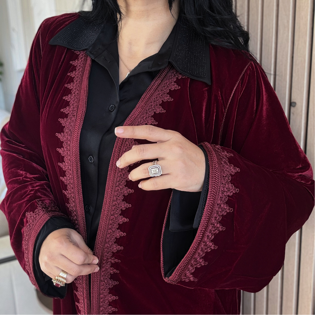 Kimono Doublé en Velours – Collection Élégance Intemporelle