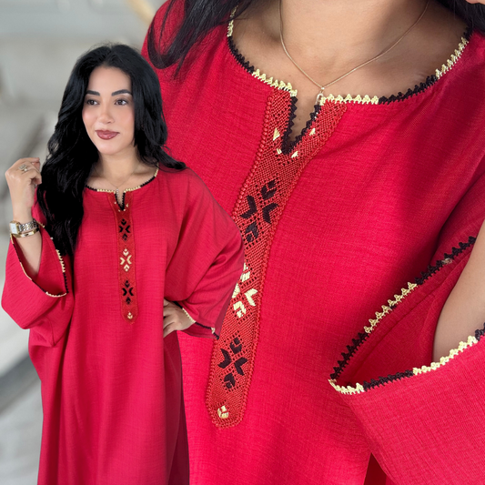 Gandoura Randa Signature – Élégance Beldi en Tissu Linéa