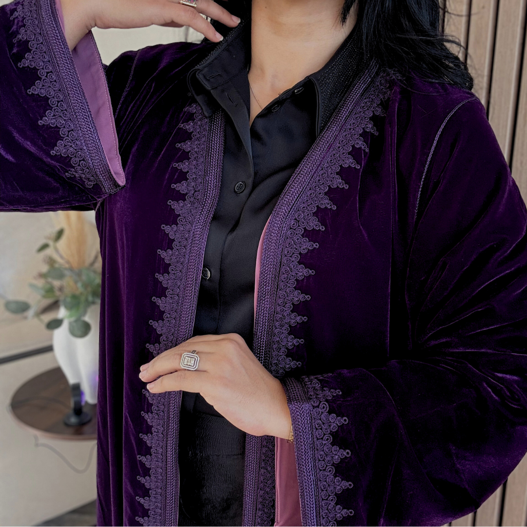 Kimono Doublé en Velours – Collection Élégance Intemporelle