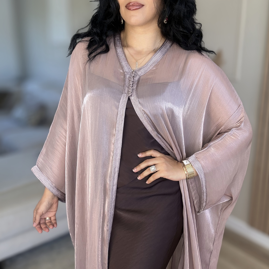 Cape Marocaine Fluide en Organza – Élégance Moderne - version longue