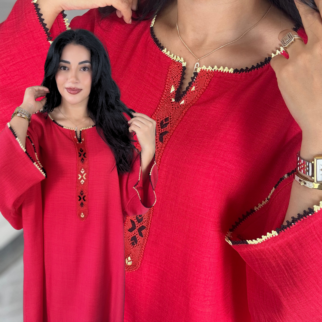 Gandoura Randa Signature – Élégance Beldi en Tissu Linéa