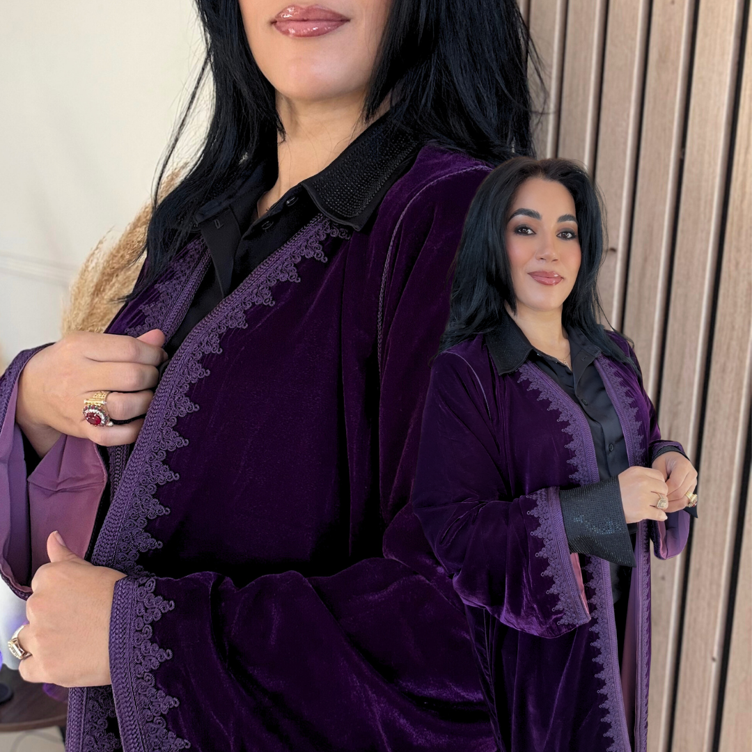 Kimono Doublé en Velours – Collection Élégance Intemporelle