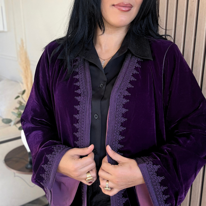 Kimono Doublé en Velours – Collection Élégance Intemporelle