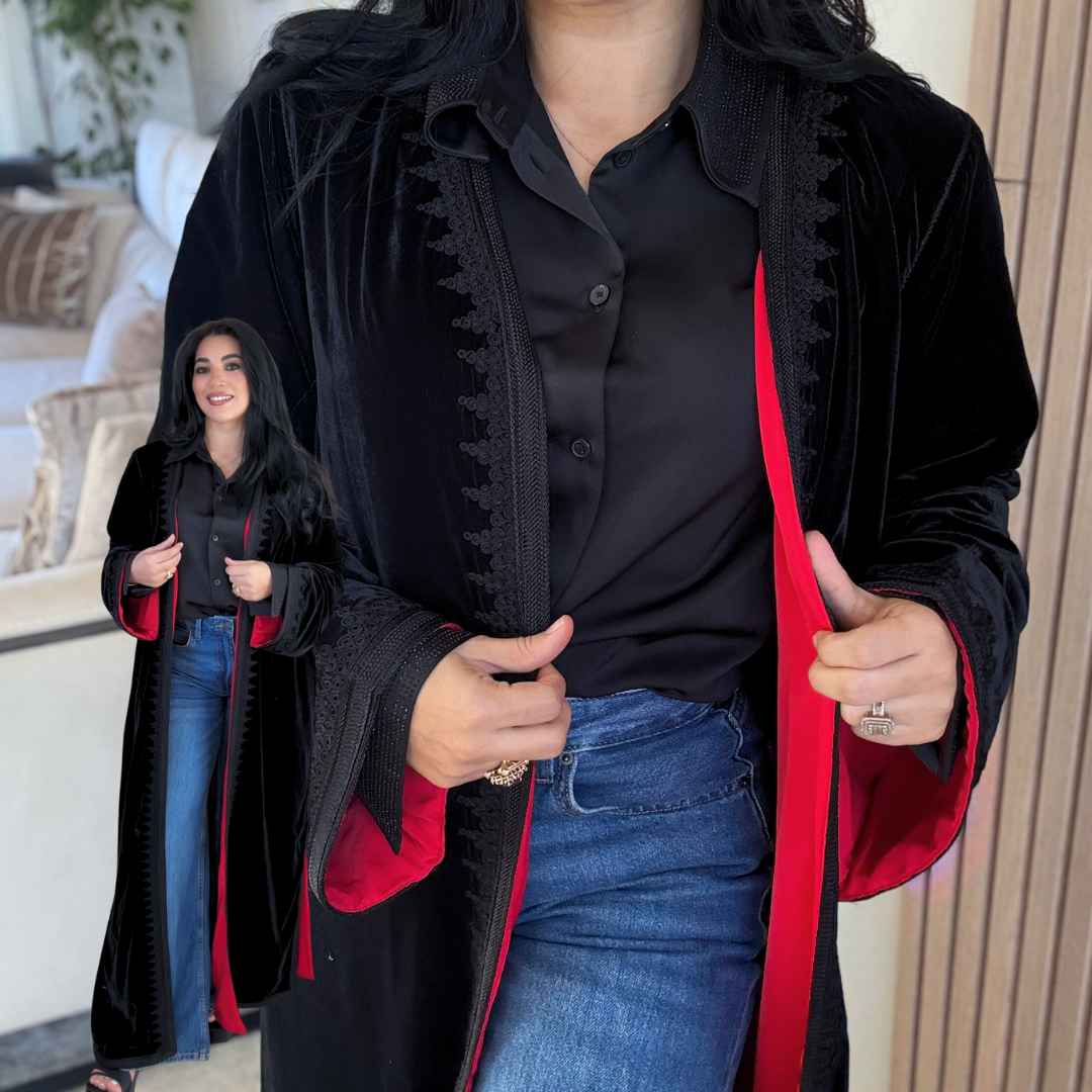 Kimono Doublé en Velours – Collection Élégance Intemporelle