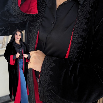 Kimono Doublé en Velours – Collection Élégance Intemporelle