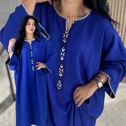 Gandoura Randa Signature – Élégance Beldi en Tissu Linéa