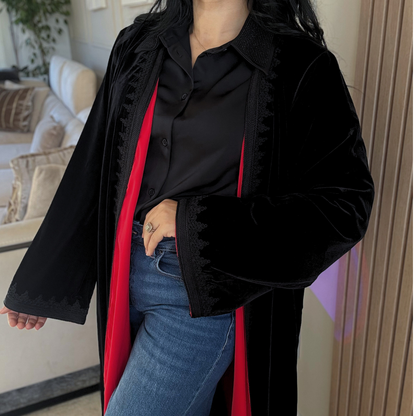 Kimono Doublé en Velours – Collection Élégance Intemporelle