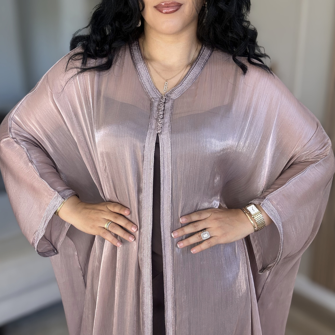 Cape Marocaine Fluide en Organza – Élégance Moderne - version longue