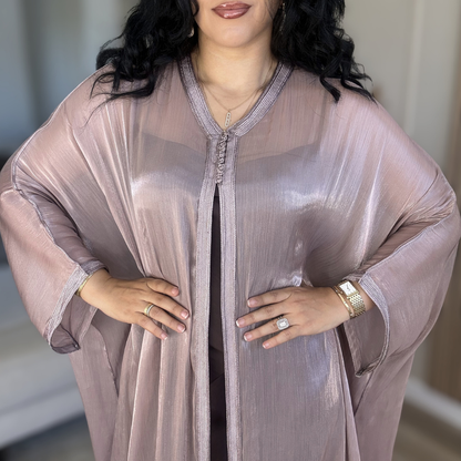 Cape Marocaine Fluide en Organza – Élégance Moderne - version longue