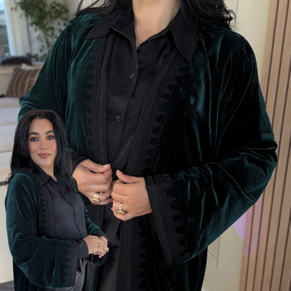 Kimono Doublé en Velours – Collection Élégance Intemporelle